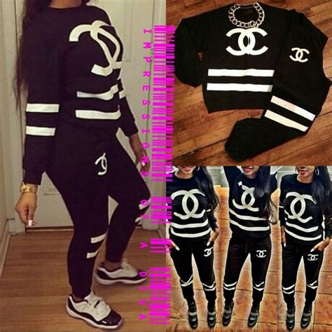 chanel jogging suit|chanel pantsuit.